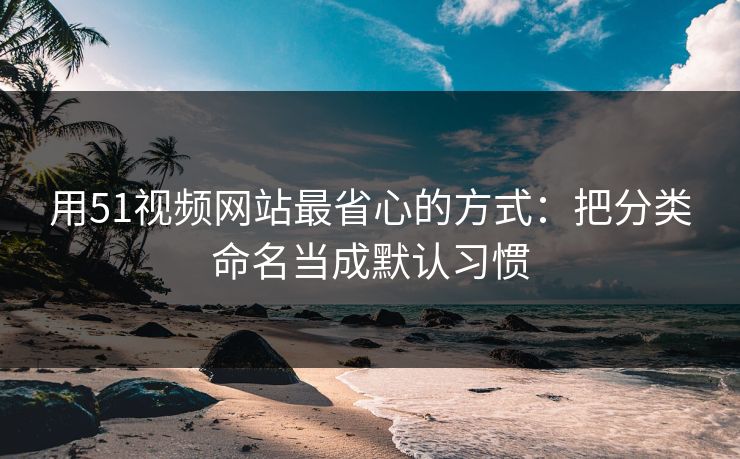 用51视频网站最省心的方式：把分类命名当成默认习惯