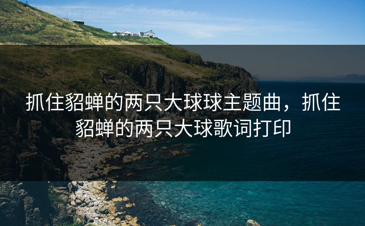 抓住貂蝉的两只大球球主题曲，抓住貂蝉的两只大球歌词打印