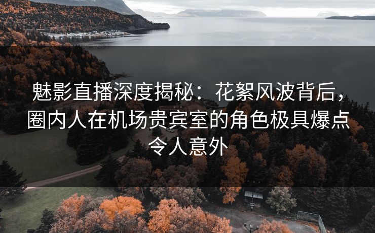 魅影直播深度揭秘:花絮风波背后,圈内人在机场贵宾室的角色极具爆点令人意外 魅影直播深度揭秘:花絮风波背后,圈内人在机场贵宾室的角色极具爆点令人意外